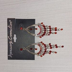 Red bead earrings